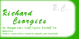 richard csorgits business card